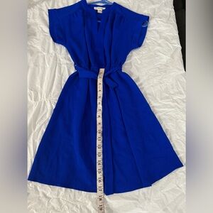 Monteau Royal Blue Dress Los Angels with Tie Belt S